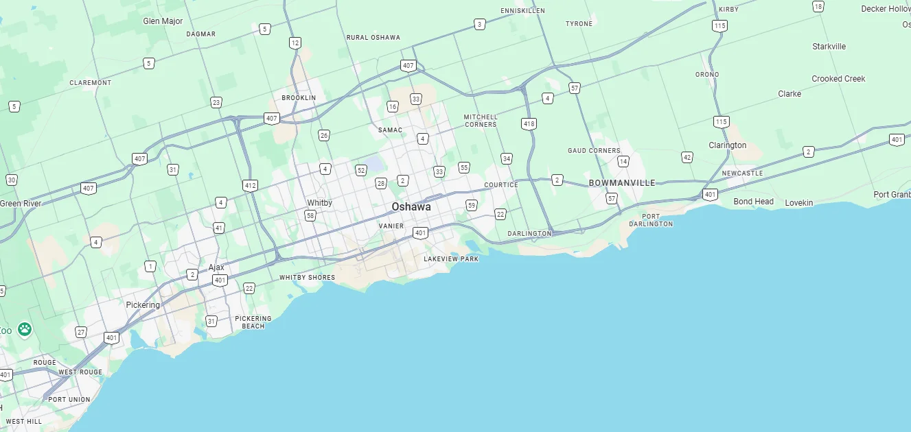 Durham region appliance repair service area map